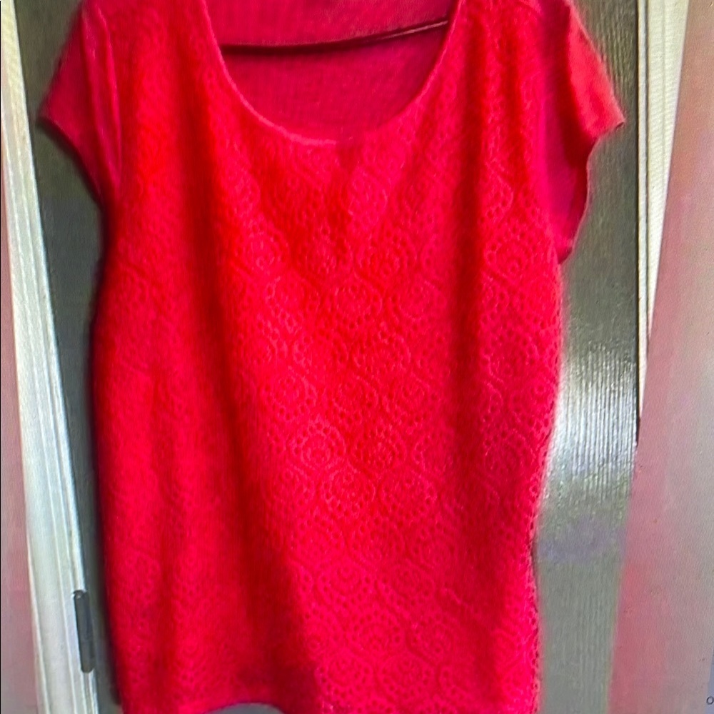 Elegant Red Lace Women's Top